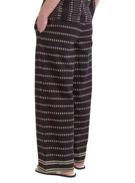 Calça estampada preta Vila Visavila para mulher.