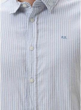 Camisa Pepe Jeans Alvin azul para homem.