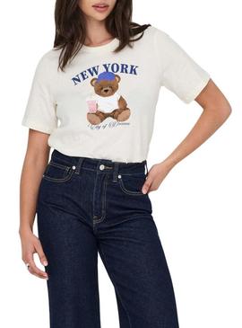 Camiseta Only Rosa Nova Iorque para mulher.