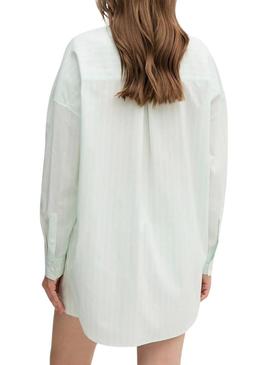 Camisa Calvin Klein Jeans Summer Poplin turquesa para mulher