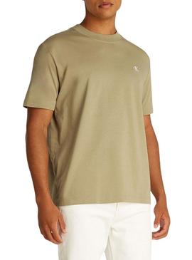 Camiseta Calvin Klein Jeans Serif bege para homem
