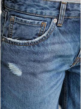 Bermudas Pepe Jeans em jeans escuro desgastado para mulher.