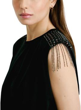 Camiseta Pepe Jeans Vatiana preta para mulher.