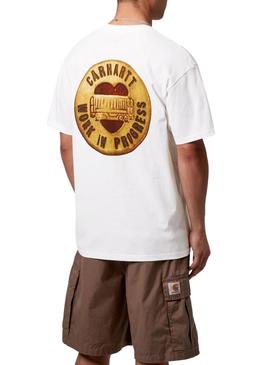 Camiseta branca com botões S/S