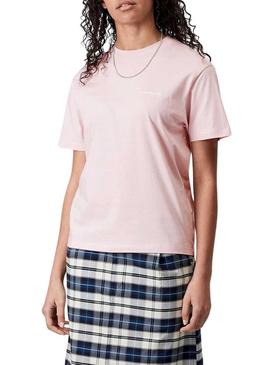 Camiseta Carhartt Script rosa para mulher