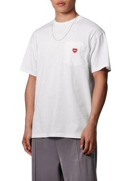 Camiseta Carhartt Pocket Heart branca para homem