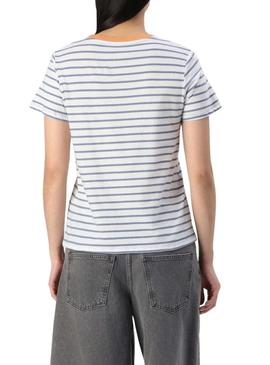 Camiseta Pepe Jeans Elba listrada azul para mulher