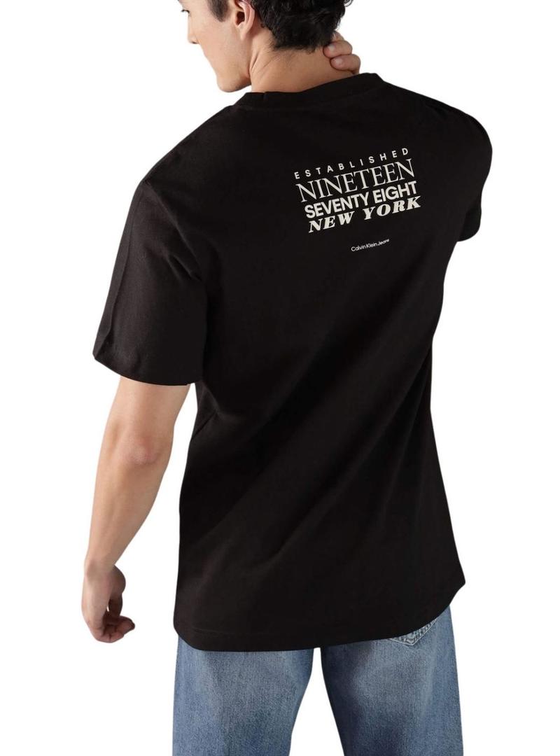 Camiseta Calvin Klein Type preta para homem.