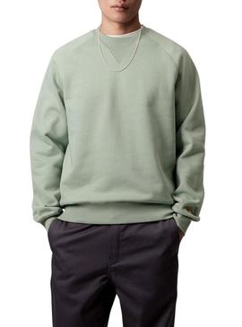 Moletom Carhartt Chase gola redonda verde para homem