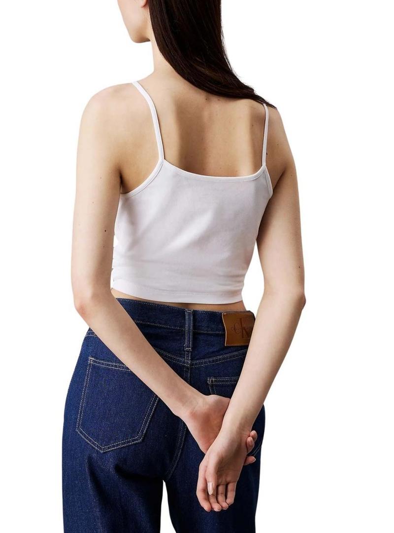 Camiseta Calvin Klein Monologo Strappy Branco Mulher