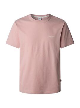 Camiseta Pepe Jeans Talbot rosa para homem.