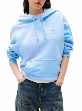 Moletom Tommy Jeans Boxy azul para mulher