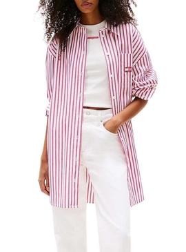 Vestido Tommy Jeans Oversized rosa para mulher