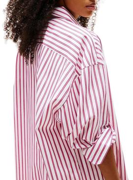 Vestido Tommy Jeans Oversized rosa para mulher