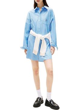 Vestido Tommy Jeans Oversized azul para mulher.