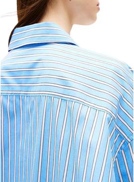 Vestido Tommy Jeans Oversized azul para mulher.