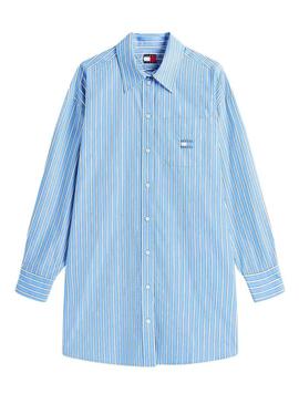 Vestido Tommy Jeans Oversized azul para mulher.