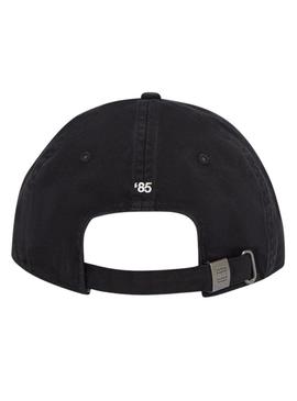 Boné Tommy Hilfiger Flag Soft preto para homem.