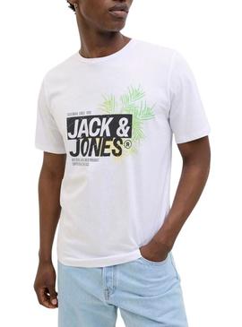 Camiseta Jack and Jones Jaxon branca para homem.
