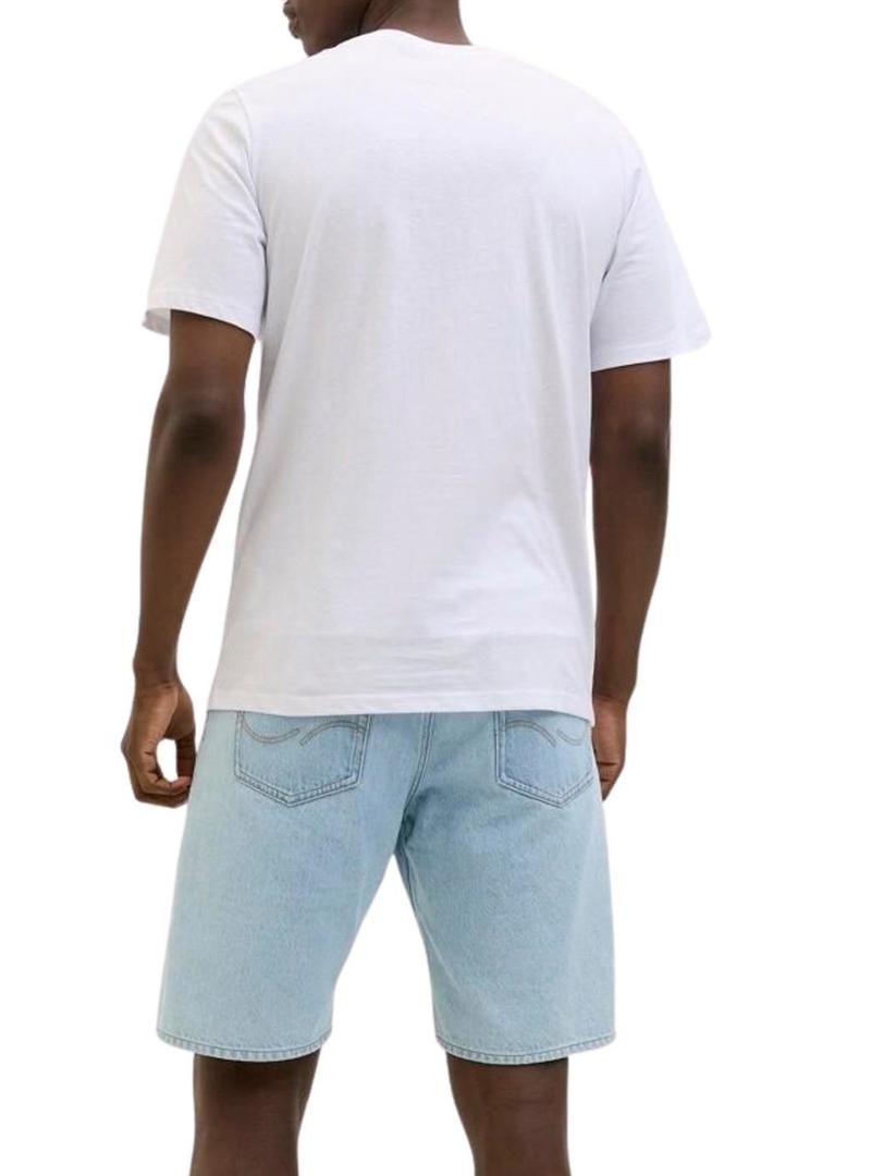 Camiseta Jack and Jones Jaxon branca para homem.