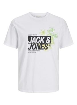 Camiseta Jack and Jones Jaxon branca para homem.