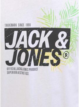 Camiseta Jack and Jones Jaxon branca para homem.