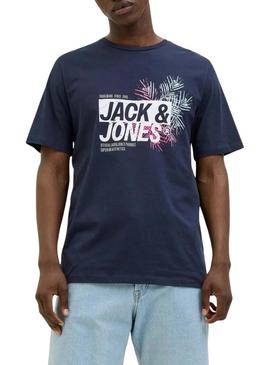 Camisa Jack and Jones Jaxon azul marino para homens.