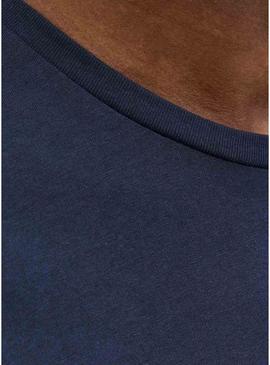 Camisa Jack and Jones Jaxon azul marino para homens.