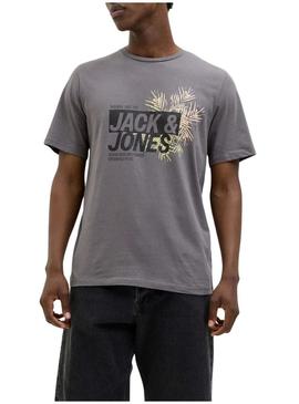 Camiseta Jack and Jones Jaxon cinza para homem.