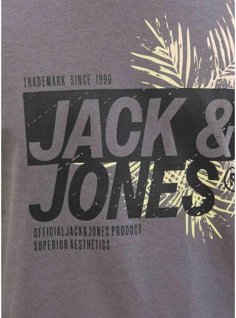 Camiseta Jack and Jones Jaxon cinza para homem.