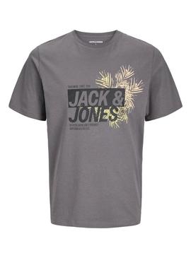 Camiseta Jack and Jones Jaxon cinza para homem.