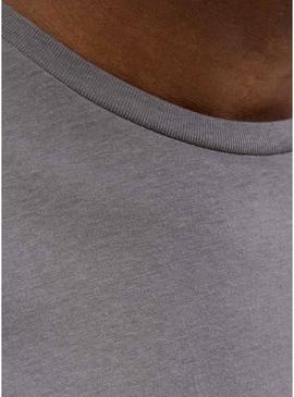 Camiseta Jack and Jones Jaxon cinza para homem.