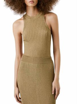 Top Pepe Jeans Celia dourado para mulher