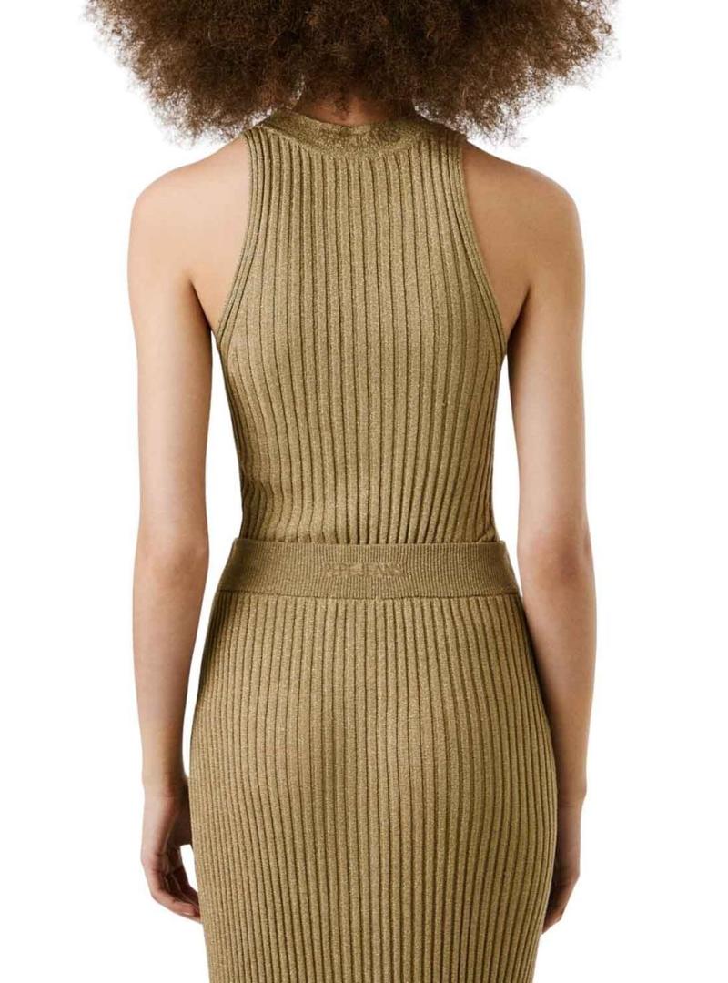 Top Pepe Jeans Celia dourado para mulher