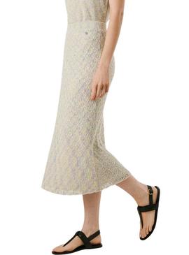 Saia Pepe Jeans Claire bege para mulher