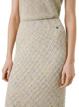 Saia Pepe Jeans Claire bege para mulher