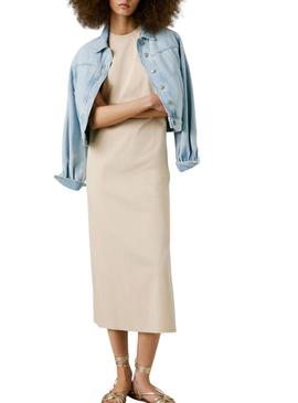 Vestido Pepe Jeans Ari bege para mulher