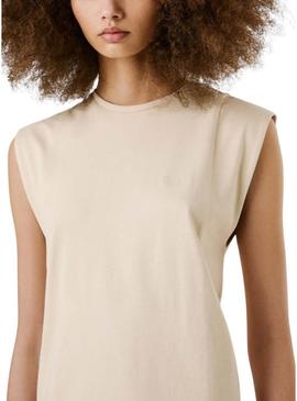 Vestido Pepe Jeans Ari bege para mulher