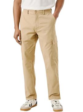 Calça Pepe Jeans Cargo bege para homem.