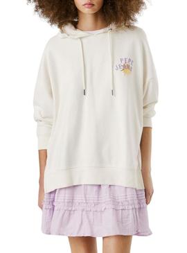 Moletom Pepe Jeans Angy branco para mulher.