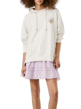 Moletom Pepe Jeans Angy branco para mulher.