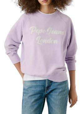 Moletom Pepe Jeans Alison lilás para mulher