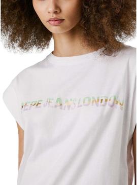 Camisa Pepe Jeans Aurore branca para mulher.