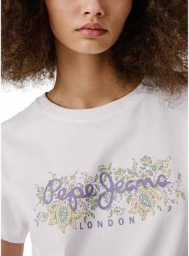Camiseta Pepe Jeans Ava branca para mulher