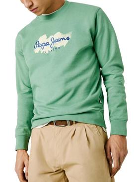  Sweatshirt Pepe Jeans Milton verde para homem.