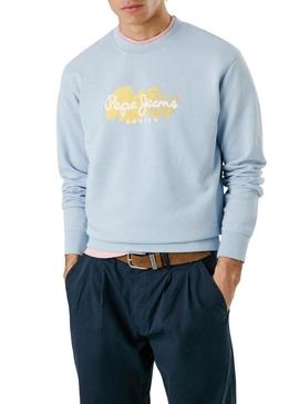 Moletom Pepe Jeans Milton azul para homem.