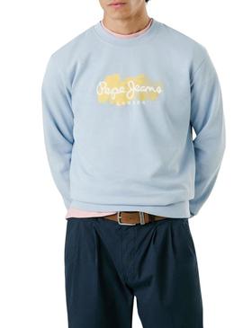 Moletom Pepe Jeans Milton azul para homem.