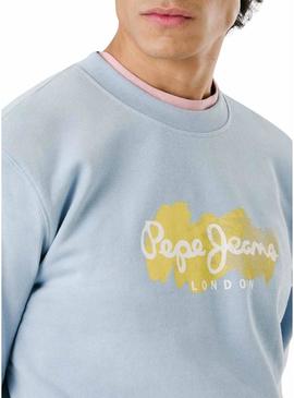 Moletom Pepe Jeans Milton azul para homem.