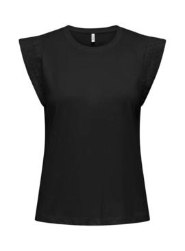 Camiseta Only Henriette preta para mulher