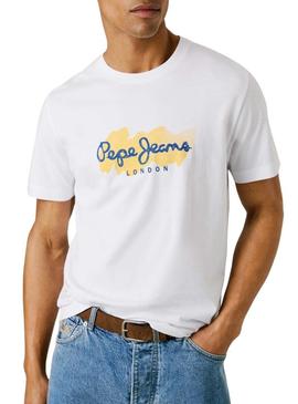 Camiseta Pepe Jeans Milton branca para homem.